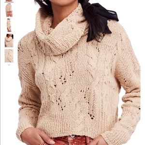 Free People Shades of Dawn Cropped Sweater Sz S